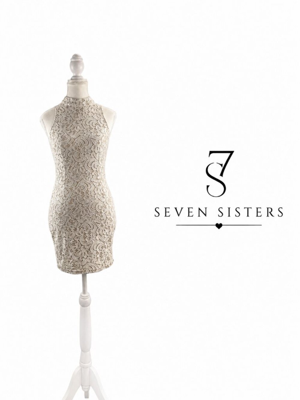Seven Sisters Lace Halter Dress – Small
